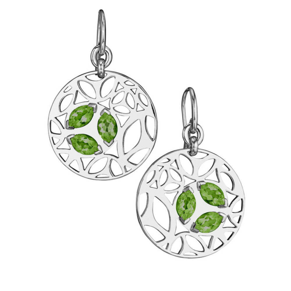 Di Modolo Green Quartz Drop Earrings Rhodium Plated Sterling Silver MSRP 650
